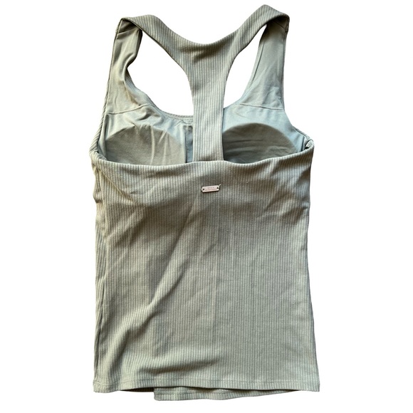 BYLT Olive Green Ribbed Tank Top Size Smal - Picture 6 of 8